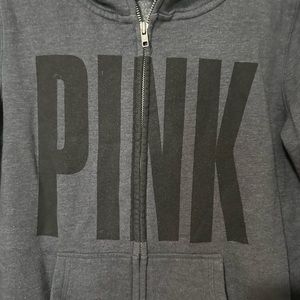 Pink grey zip hoodie size M vintage!
